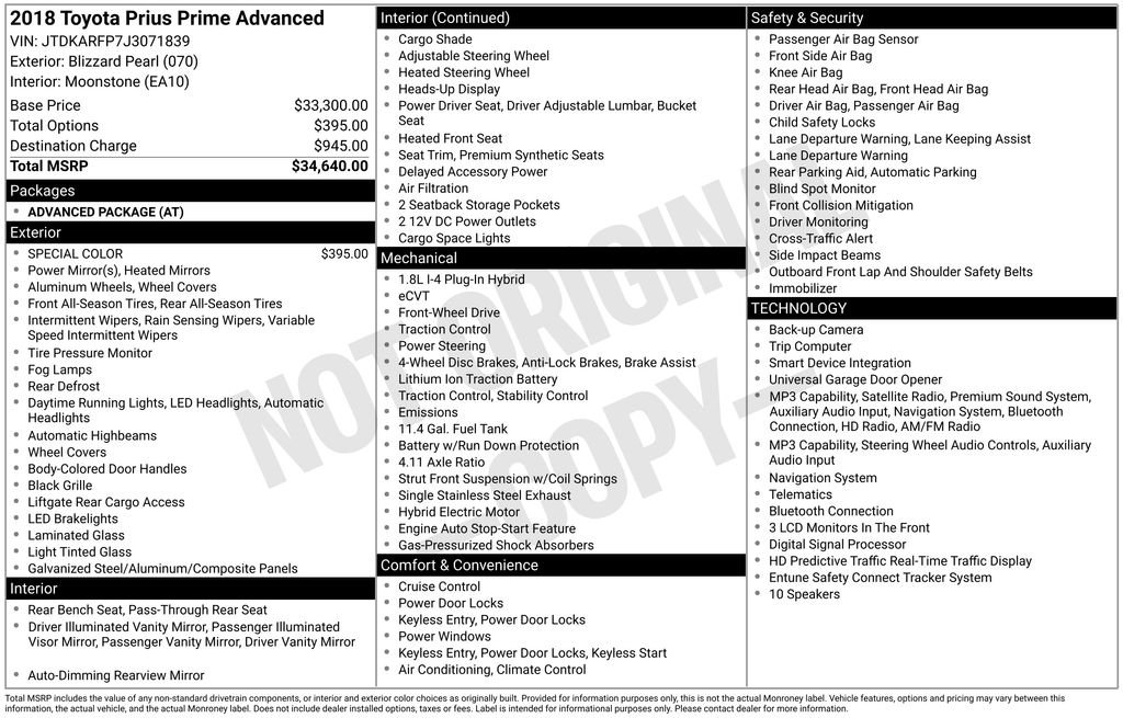 toyota prius prime 2018 JTDKARFP7J3071839 image